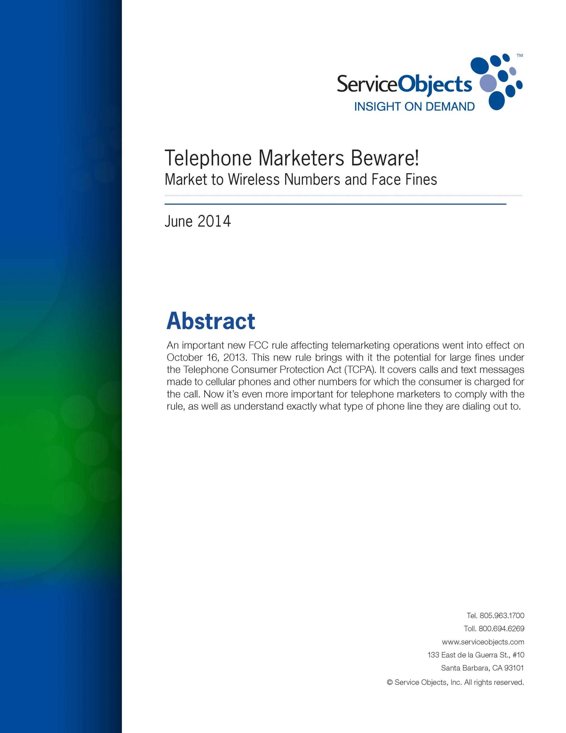 Service-Objects-FCC-TCPA-Rule-Whitepaper