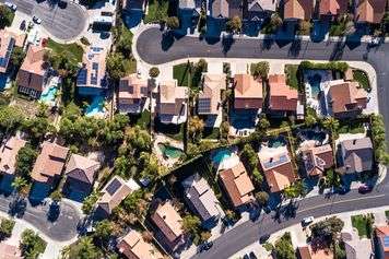 Aerial Shot of Suburban Development